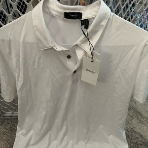 THEORY white polo shirt with 3 buttons - Mens XL like new